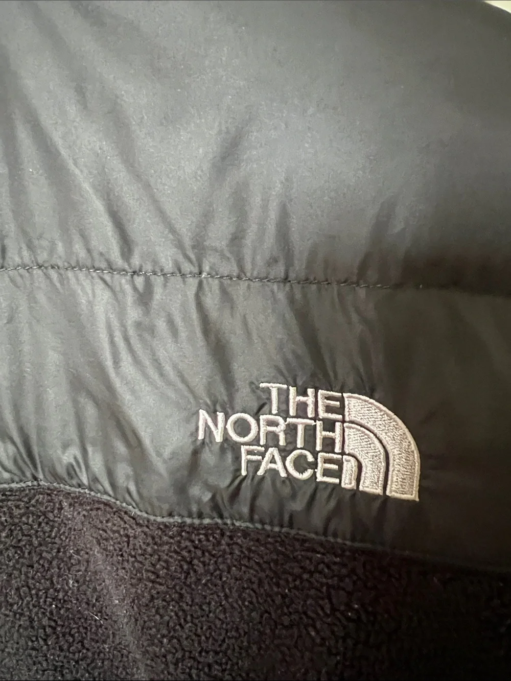 The North Face Men Denali 550 Down Hybrid Jacket Black Recycled Puff Fleece XL